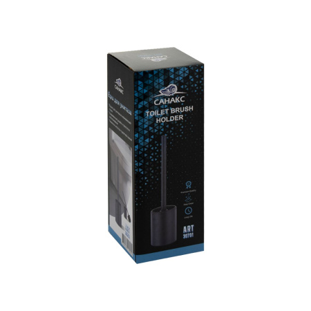 Ёрш для унитаза Санакс 30701 напольный, нержавеющая сталь, черный