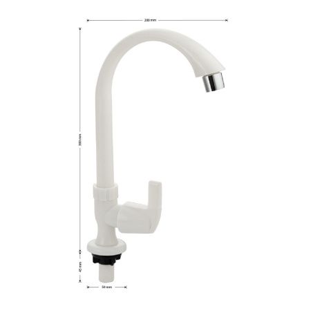 Кран водоразборный BRIMIX 6625 металлокерамика из высокопрочного пластика АБС, белый