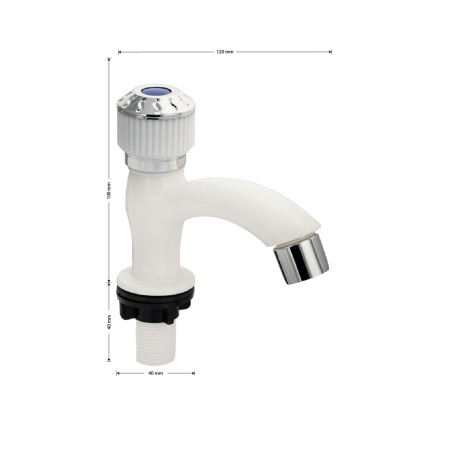 Кран водоразборный BRIMIX 6622 модель мини из пластика, белый