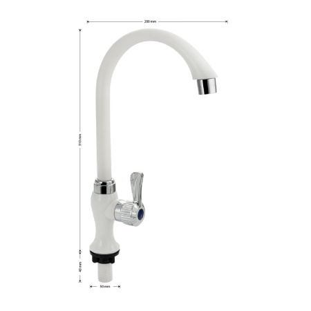 Кран водоразборный BRIMIX 6624 металлокерамика из высокопрочного пластика АБС, белый