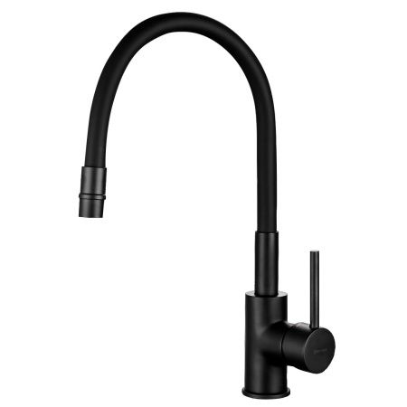Смеситель для кухни GROSS AQUA ColorFlex Matt Black 3241508MB с гибким изливом чёрный