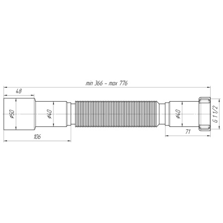 Слив гофрированный АНИ Пласт K106 1 1/2