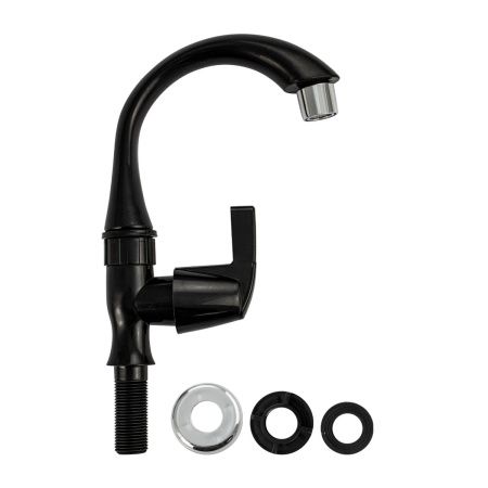 Кран на одну воду BRIMIX 6626 Черный ручка флажок