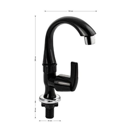 Кран на одну воду BRIMIX 6626 Черный ручка флажок