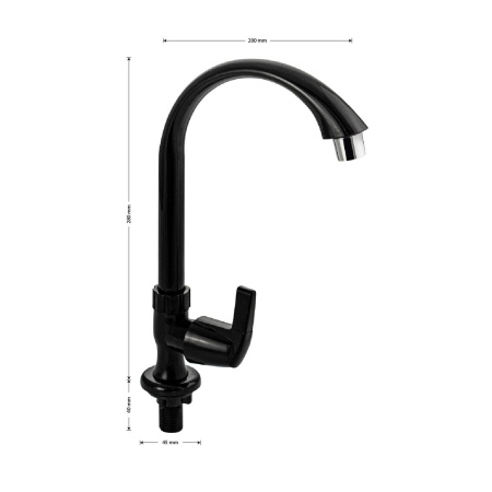 Кран на одну воду BRIMIX 6627 Черный ручка флажок