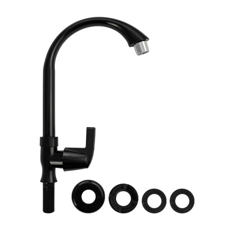 Кран на одну воду BRIMIX 6627 Черный ручка флажок