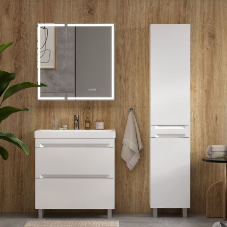 Тумба напольная EQUIL Corner 80.2Y tnCRNR80.2Y-06 Краска 2 ящика с раковиной Lake 9696-80