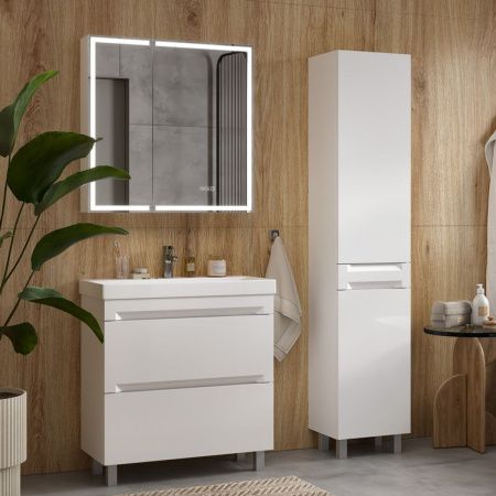 Тумба напольная EQUIL Corner 80.2Y tnCRNR80.2Y-06 Краска 2 ящика с раковиной Lake 9696-80