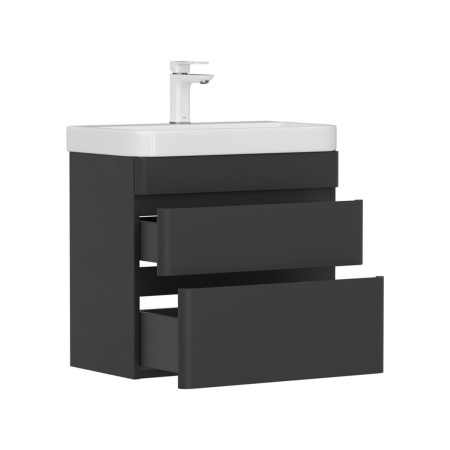 Тумба подвесная Eltoro 60.2Y tpELTR60.2Y-03 Пленка Soft touch 2 ящика с раковиной Nice 9595(60)