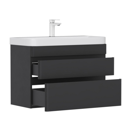 Тумба подвесная Eltoro 80.2Y tpELTR80.2Y-03 Пленка Soft touch 2 ящика с раковиной Nice 80 9595-80