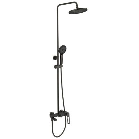 Душевая стойка SAVOL S-009045H со смесителем, лейкой и тропическим душем, черный
