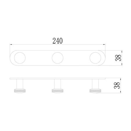Планка с крючками Savol S-002173C матовое золото, 3 крючка