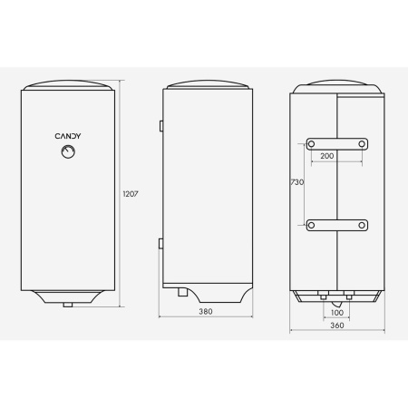 Водонагреватель электрический накопительный 80 л. Candy CR80V-B2SL(R) Slim, 1,5 кВт