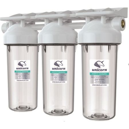 Корпус 10SL 1/2" ВР/ВР KSBP 1/2 TRIO тройной прозрачный корпус (1/4)