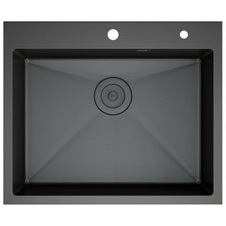 Мойка для кухни врезная D&K DKS604506 графит из нержавеющей стали, 60*45 см с сифоном, коландером, дозатором
