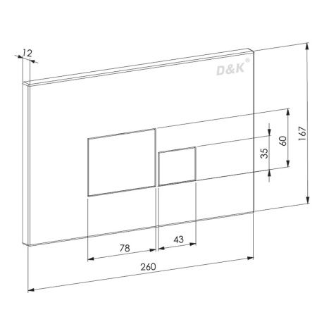 Кнопка механическая двойная D&K Quadro DB1519025 черный