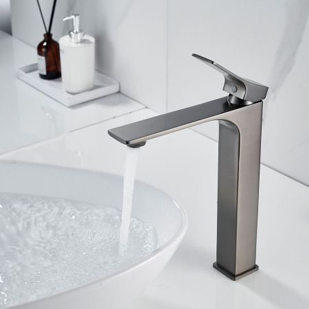 Смеситель для раковины Shevanik S6111T оружейная сталь