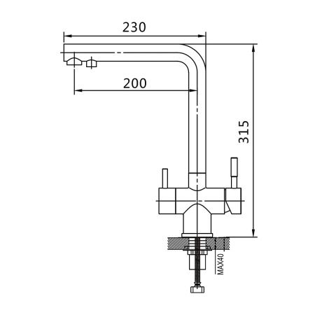 Смеситель для кухни Shevanik S468B с подключением фильтра питьевой воды, SUS304, сатин