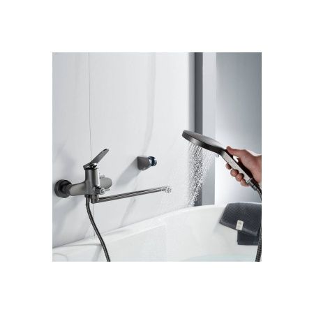 Смеситель для ванны Shevanik S6222T оружейная сталь