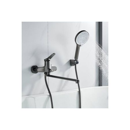 Смеситель для ванны Shevanik S6222T оружейная сталь