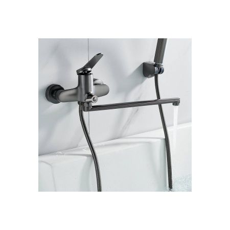 Смеситель для ванны Shevanik S6222T оружейная сталь