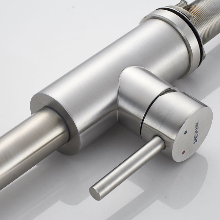 Смеситель для кухни Shevanik S263L  вытяжной излив, сатин