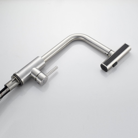 Смеситель для кухни Shevanik S263L  вытяжной излив, сатин