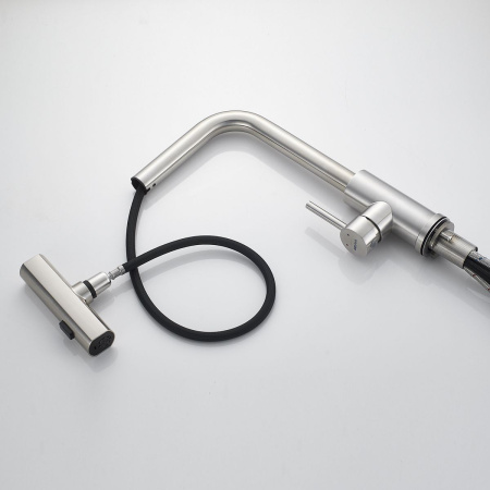 Смеситель для кухни Shevanik S263L  вытяжной излив, сатин