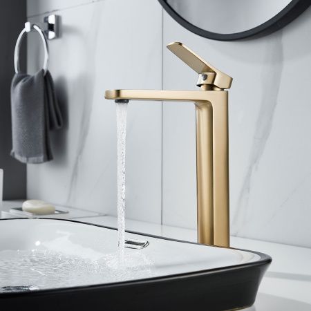 Смеситель для раковины Shevanik S9911G золото матовое