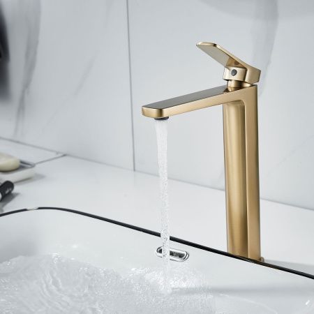 Смеситель для раковины Shevanik S9911G золото матовое