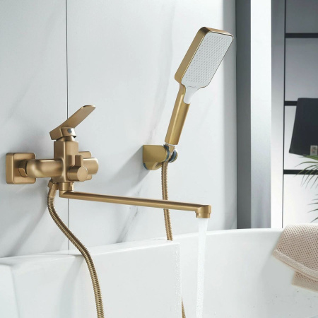 Смеситель для ванны Shevanik S9922G золото матовое