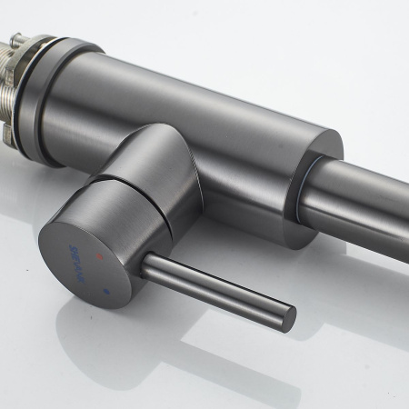 Смеситель для кухни Shevanik S263T  вытяжной излив, оружейная сталь