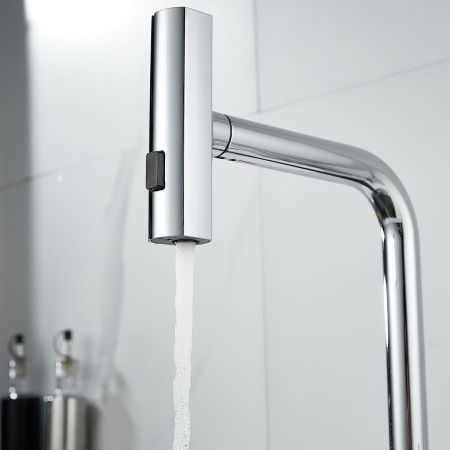 Смеситель для кухни Shevanik S263 вытяжной излив, хром