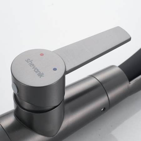 Смеситель для кухни Shevanik S943T-3 оружейная сталь