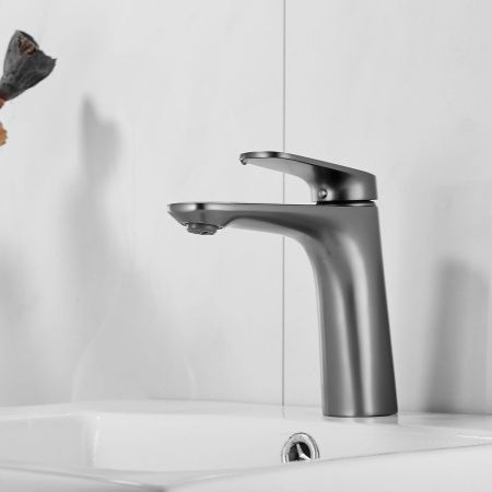 Смеситель для раковины Shevanik S8501T оружейная сталь