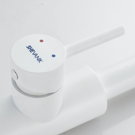 Смеситель для кухни Shevanik S263C вытяжной излив, белый