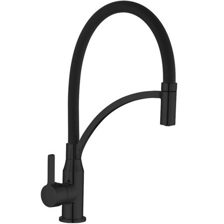 Смеситель для кухни Shevanik S643H-3 гибкий излив, черный