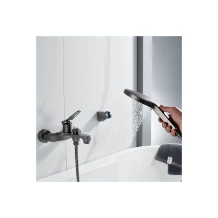 Смеситель для ванны Shevanik S6202T оружейная сталь