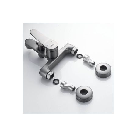 Смеситель для ванны Shevanik S6202T оружейная сталь