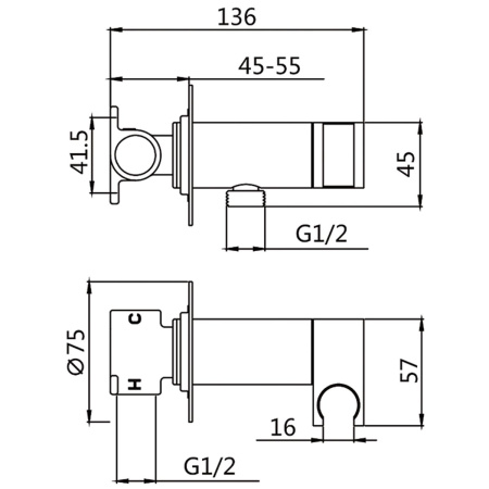 Гигиенический душ Shevanik S147T оружейная сталь