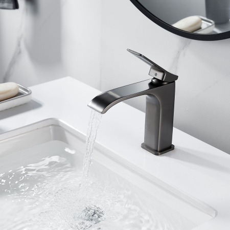 Смеситель для раковины Shevanik S4001T оружейная сталь