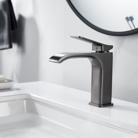 Смеситель для раковины Shevanik S4001T оружейная сталь