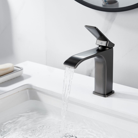 Смеситель для раковины Shevanik S4001T оружейная сталь