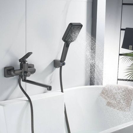 Смеситель для ванны Shevanik S9902T оружейная сталь