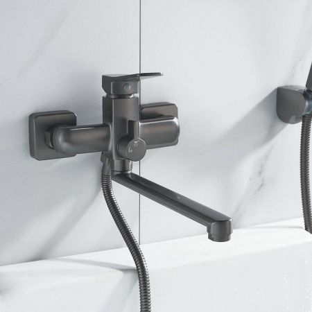 Смеситель для ванны Shevanik S9902T оружейная сталь