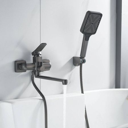 Смеситель для ванны Shevanik S9902T оружейная сталь