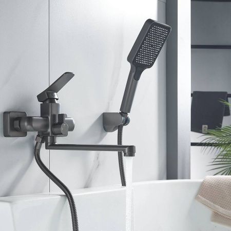 Смеситель для ванны Shevanik S9902T оружейная сталь