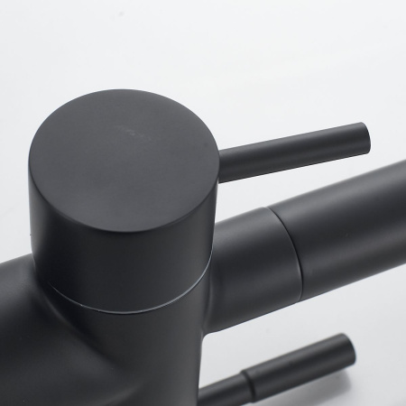 Смеситель для кухни Shevanik S468H с подключением фильтра питьевой воды, SUS304, черный