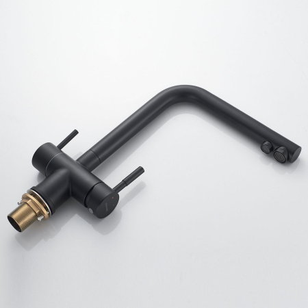 Смеситель для кухни Shevanik S468H с подключением фильтра питьевой воды, SUS304, черный