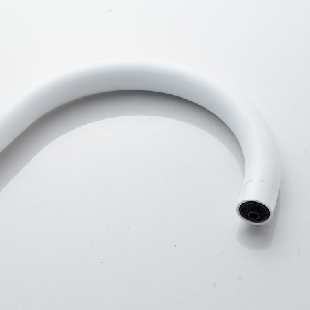 Смеситель для кухни Shevanik S128C с подключением фильтра питьевой воды, белый